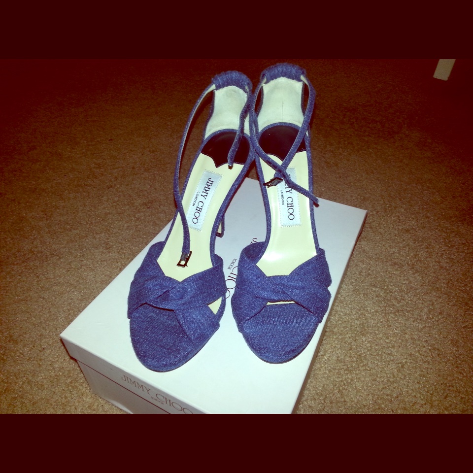 Jimmy Choo Denim Bow Heels Size 37
